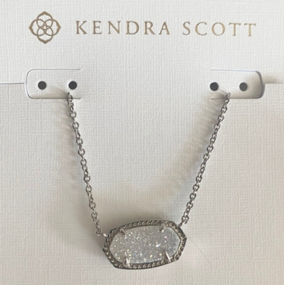 NEW Elisa Iridescent Drusy Silver Pendant Necklace🤍 - Picture 2 of 15